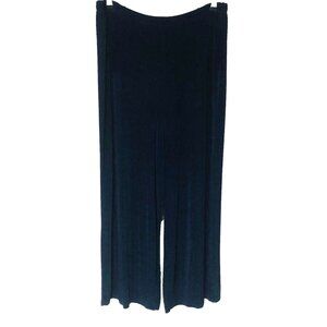 Vintage Citiknits Wide Leg Crop‎ Pants Womens XL Navy Slinky Minimalist